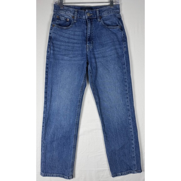 Aéropostale Denim - Aeropostale High Rise Baggy Jeans Womens 2 Short Blue Denim Straight Leg